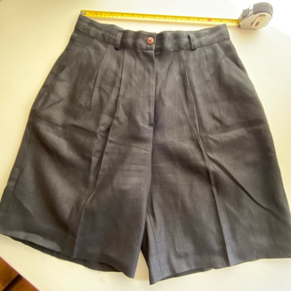 Kenar 100% Linen Shorts Black Size 10 - Picture 8 of 13